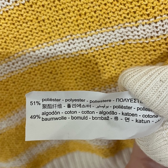 Zara NWT Striped Yellow & White Oversized Sweater Vest size small - Picture 4 of 4